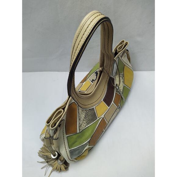 Fossil Fifty Four Patchwork Multicolor Leather Hobo Shoulder Bag - Picture 8 of 16